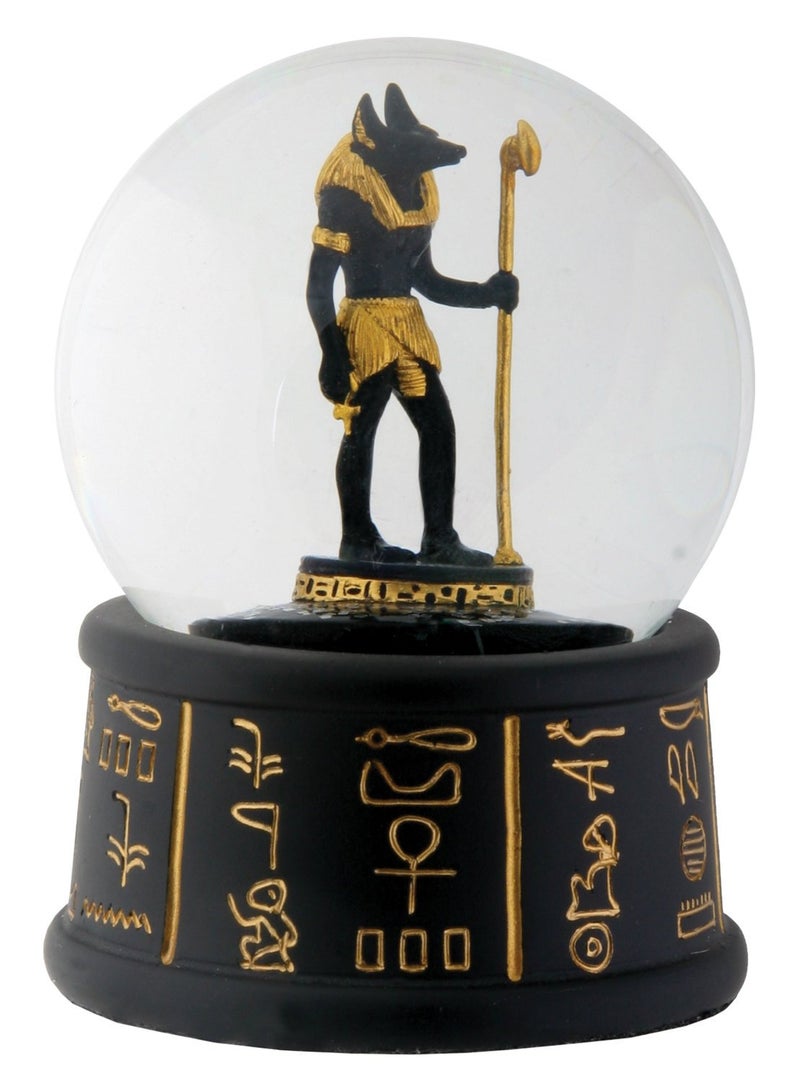 YTC 3.5 Inch Cold Cast Resin Egyptian Anubis Water Snow Globe Figurine
